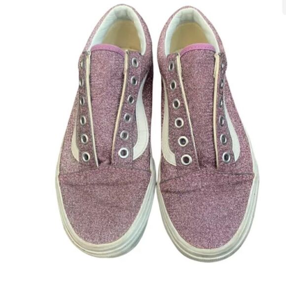 Vans Shoes - Vans Old Skool Low Tops Pink Lurex Sparkle Canvas Womens 6 No laces